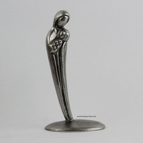 Vierge marie et l'enfant Jésus en étain.