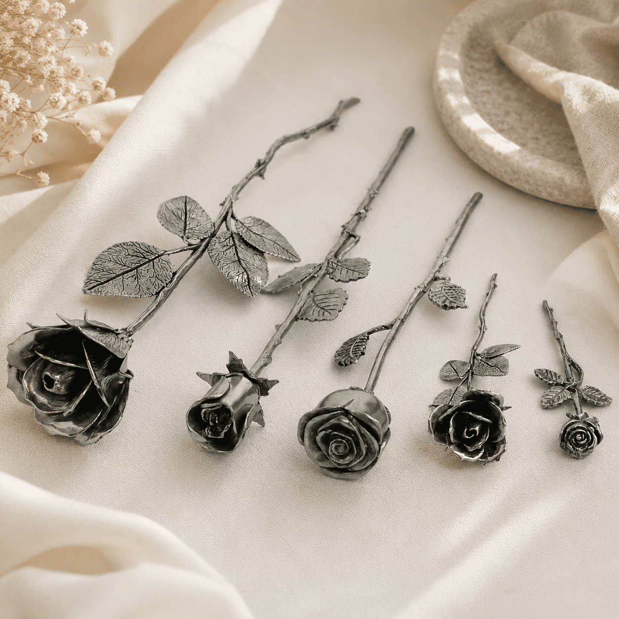 roses en étain
