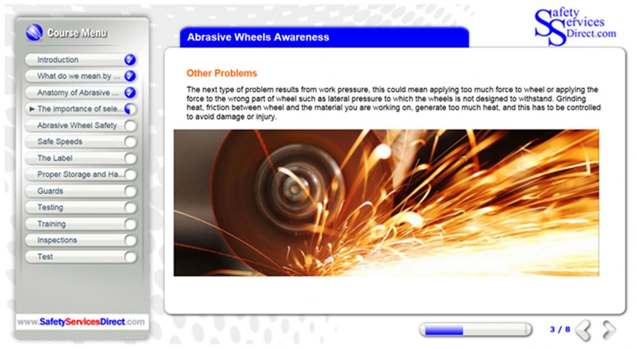 Abrasive Wheels Training Online from Safety Services Direct