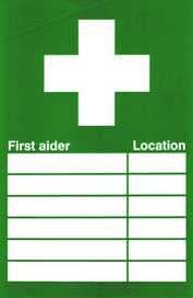FIRST AIDERS LIST SIGN - HEALTH AND SAFETY SIGN FA 19
