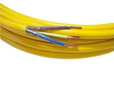 10m cutting only of 3 core 6mm yellow arctic flex