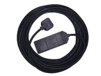 10m double socket heavy duty 13amp black extension lead