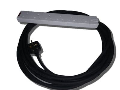 10m heavy duty six way 13amp extension lead