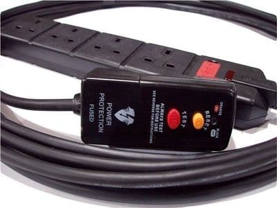 10m RCD protected 4 gang socket heavy duty extension lead