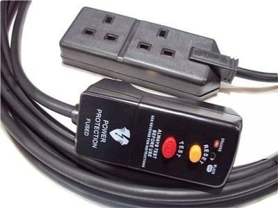 10m RCD protected double socket 13amp heavy duty extension lead