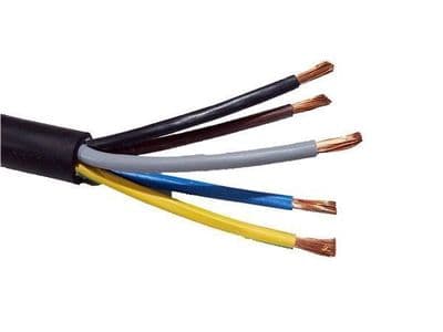 10metre cutting of 5 core 16mm H07RN-F rubber flexible cable