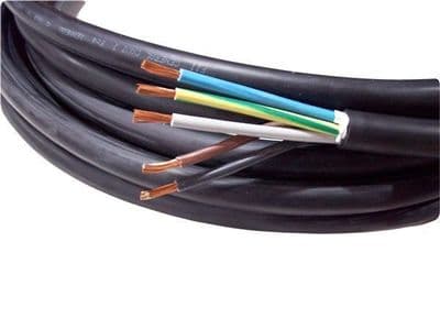 10metre cutting of 5 core 6mm H07RN-F rubber flexible cable