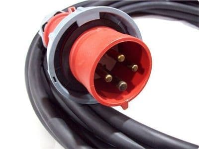 12m  415v 3 phase 4 pin  32a extension lead (6mm H07 cable) IP67 Rated