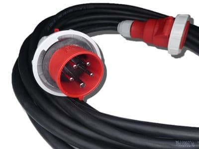 14m  415v 3 phase 5 pin  16a extension lead (2.5mm H07 cable) IP67 Rated