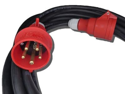 18m  400v 3 phase 5 pin  16a extension lead (2.5mm H07 cable) IP44 Rated