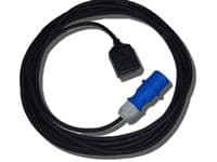 1m 230v 16a blue plug to 1 way 13a socket adaptor