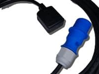 1m 230v 16a blue plug to 1 way 13a socket adaptor