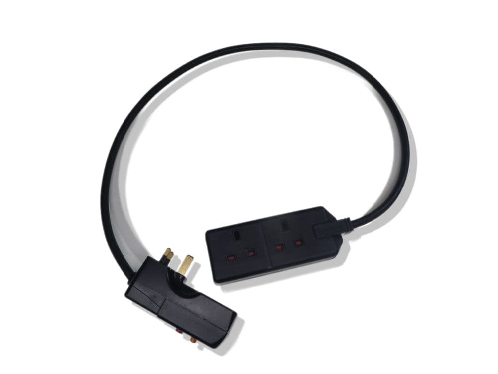 1m RCD protected double socket 13amp heavy duty extension lead