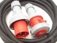 20m  415v 3 phase 4 pin  63a extension lead (16mm H07 cable) IP67 Rated