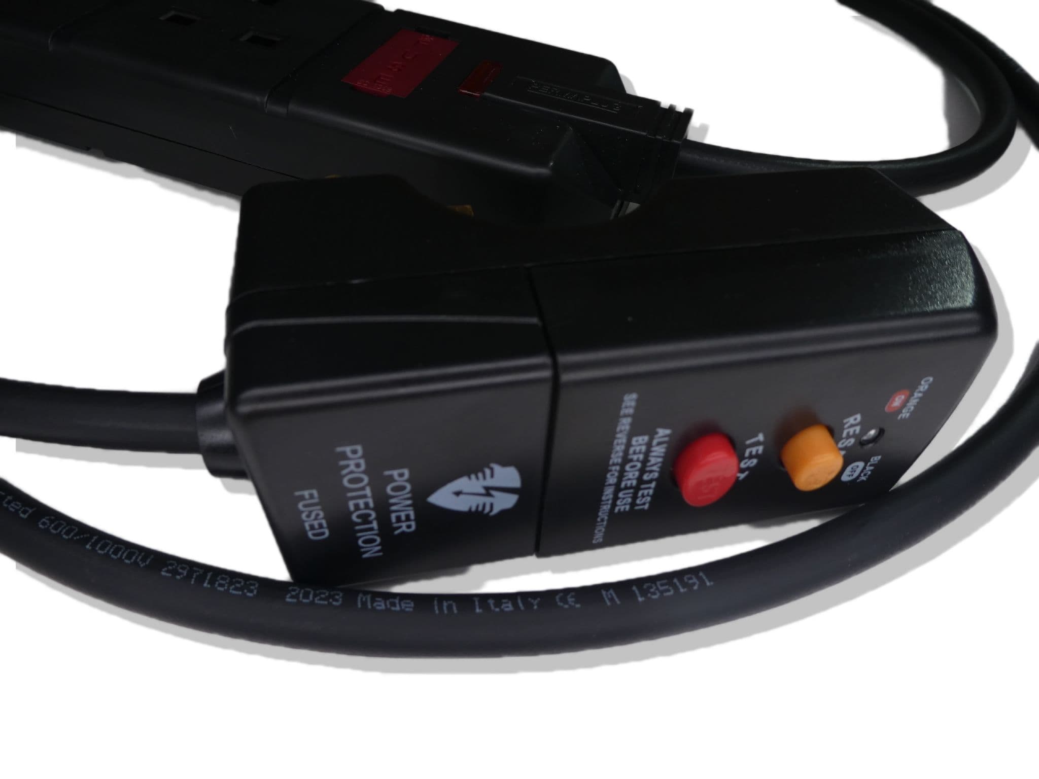 2m RCD protected 4 gang socket heavy duty extension lead