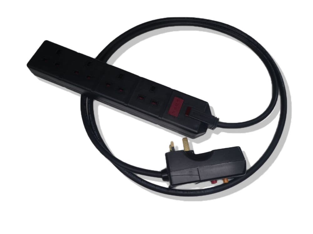 2m RCD protected 4 gang socket heavy duty extension lead