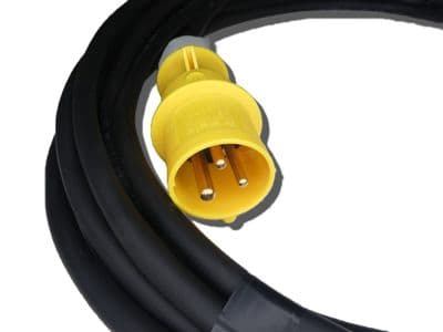 2metre tough rubber 110volt 16amp extension lead (splash proof)
