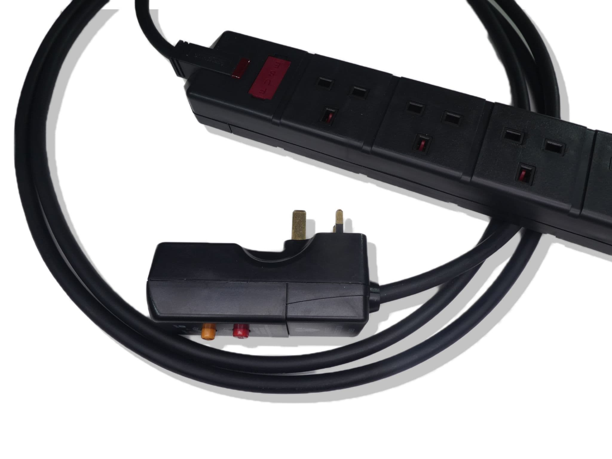 3m RCD protected 4 gang socket heavy duty extension lead
