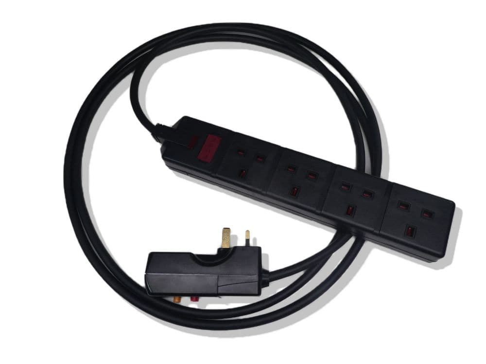 3m RCD protected 4 gang socket heavy duty extension lead