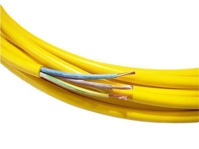 50m cutting only of 3 core 4mm yellow arctic flex