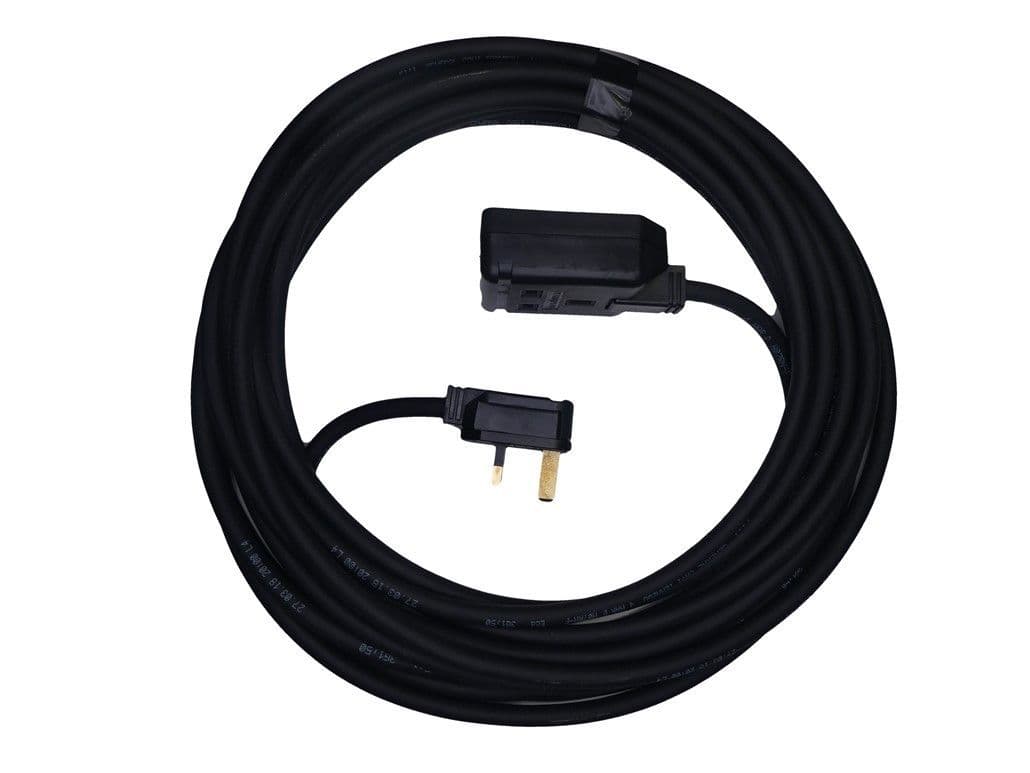 5m single socket heavy duty 13amp black extension lead