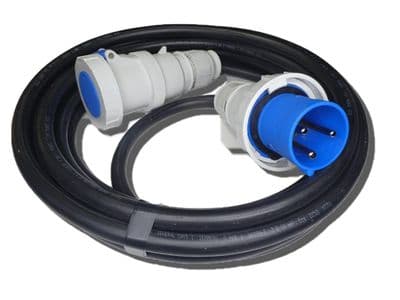 6m  230v   3 pin  63a extension lead (16mm H07 cable) IP67 Rated