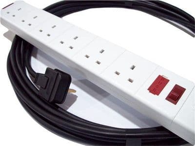 7m heavy duty six way 13amp extension lead