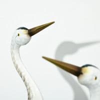 2 Steel Crane Garden Statues