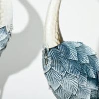 2 Steel Crane Garden Statues