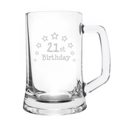 21st Birthday Stern Glass Tankard