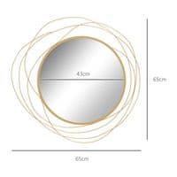 Abstract Metal Gold Wall Mirror