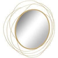 Abstract Metal Gold Wall Mirror