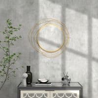 Abstract Metal Gold Wall Mirror