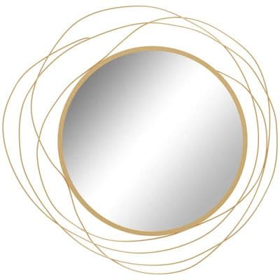 Abstract Metal Gold Wall Mirror