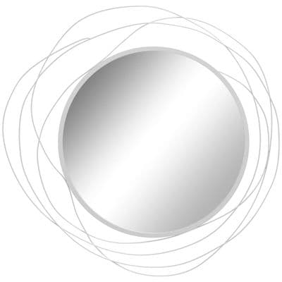 Abstract Metal Silver Wall Mirror