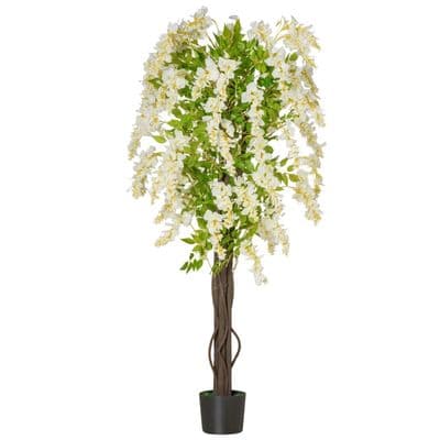 Artificial White Wisteria In Pot