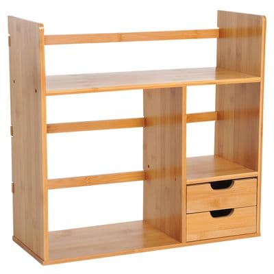 Bamboo Desktop Storage Shelf 2 Drawers