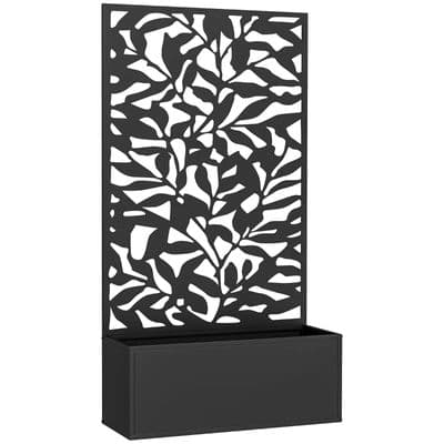 Black Metal Trellis Raised Garden Planter