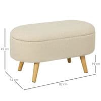 Cream Teddy Fleece Storage Ottoman