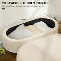 Cream Teddy Fleece Storage Ottoman