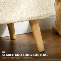 Cream Teddy Fleece Storage Ottoman