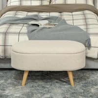 Cream Teddy Fleece Storage Ottoman