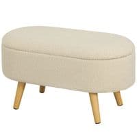 Cream Teddy Fleece Storage Ottoman