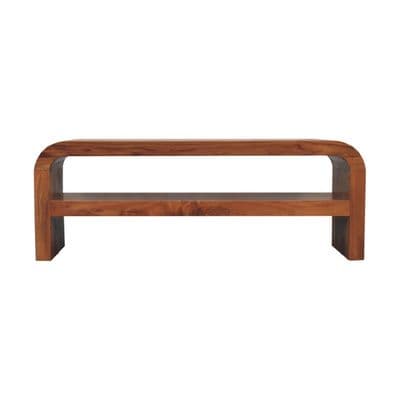Darcy Solid Acacia Wood Media Unit With Shelf