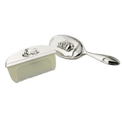 Disney Winnie The Pooh Silver Plated Brush & Comb Set