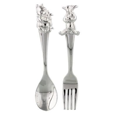 Disney Winnie The Pooh Silver Plated Fork & Spoon Set