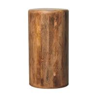 Drum Round Wooden Chest of Drawers with Oak Finish
