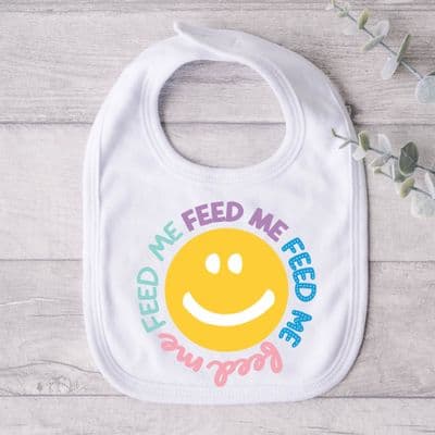 Feed Me Smiley Face Baby Bib
