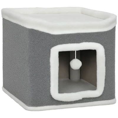 Grey 2 Level Cat Cave Bed