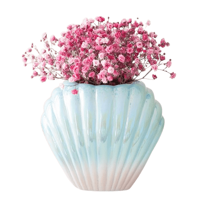 Iridescent Shell Flower Vase